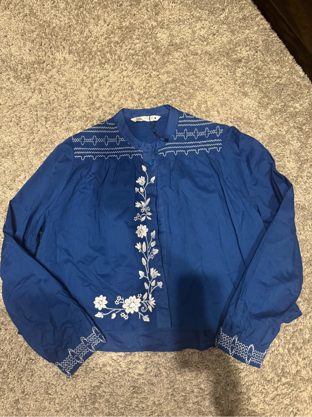 Zara Embroidered Blue Women's shirt
